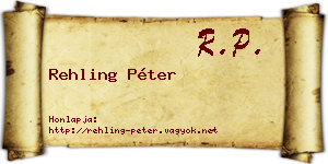 Rehling Péter névjegykártya