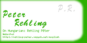 peter rehling business card